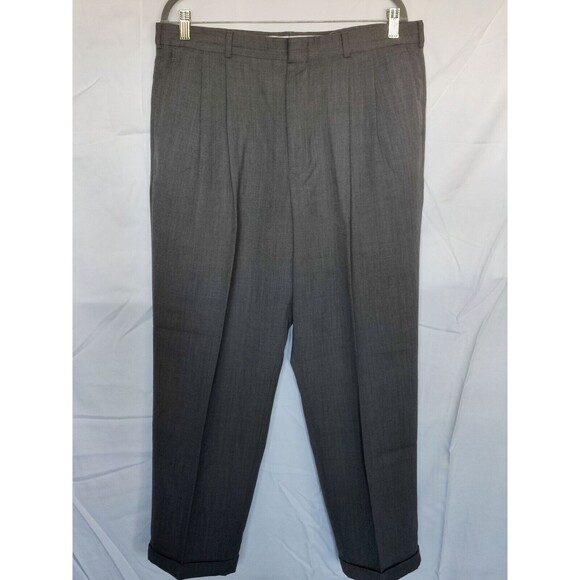 Slates Dress‎ Pants Slacks 36x32 Relaxed Fit Men's 36 X 29 Gray - Picture 1 of 4